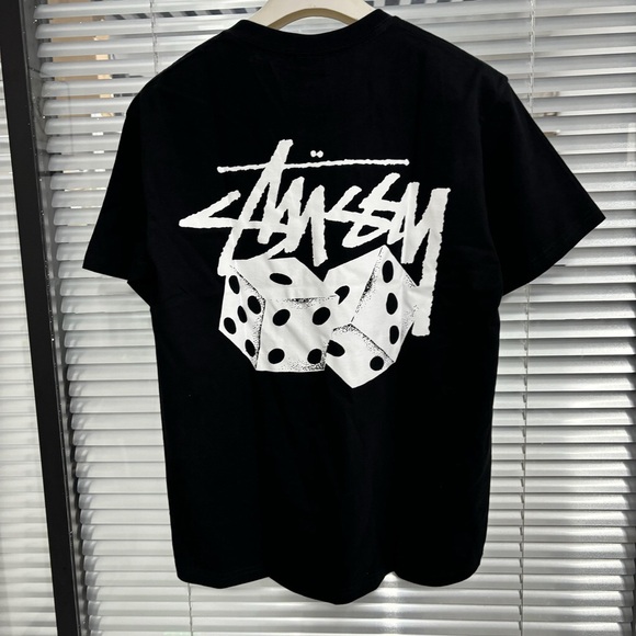 Stussy Black and White Dice Graphic Tee - Picture 1 of 5
